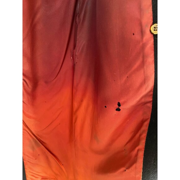 Vintage Harvè Bernard Long Navy Wool Coat with Brown Faux Fur Collar - Picture 6 of 6